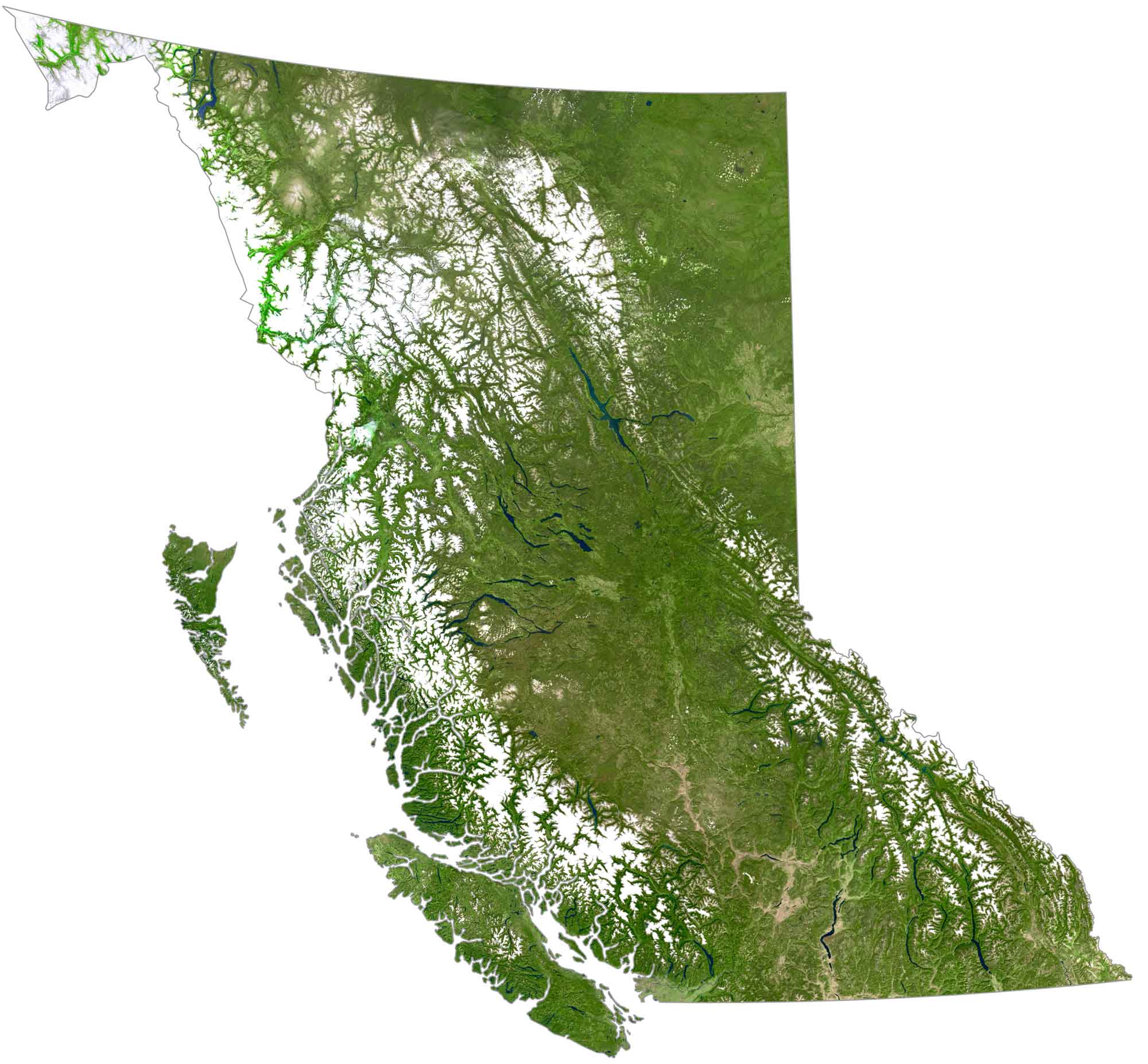 British Columbia Satellite Map